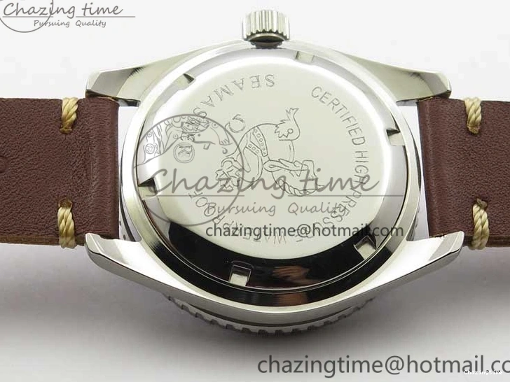 0117 Vintage Seamaster 300 No Date SS B12 Black Dial On Brown Leather Strap A2836 (Free Nylon Strap) Comfortable 7912